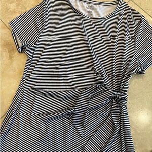 Croft & Barrow Navy and White Striped Short Sleeve Tee